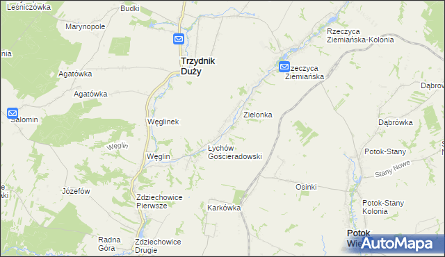 mapa Łychów Szlachecki, Łychów Szlachecki na mapie Targeo