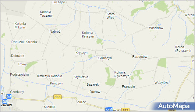 mapa Łykoszyn, Łykoszyn na mapie Targeo