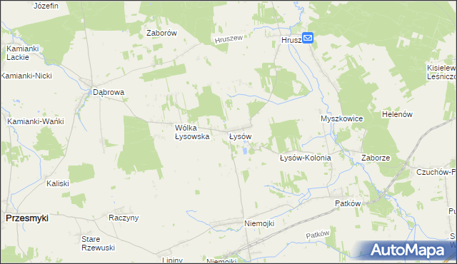 mapa Łysów gmina Przesmyki, Łysów gmina Przesmyki na mapie Targeo