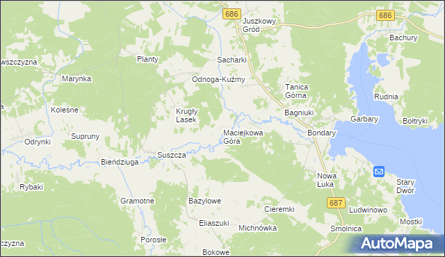 mapa Maciejkowa Góra, Maciejkowa Góra na mapie Targeo