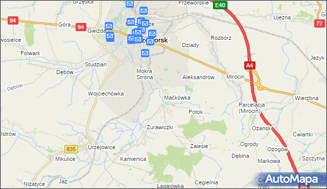 mapa Maćkówka, Maćkówka na mapie Targeo