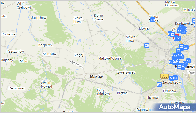 mapa Maków-Kolonia, Maków-Kolonia na mapie Targeo