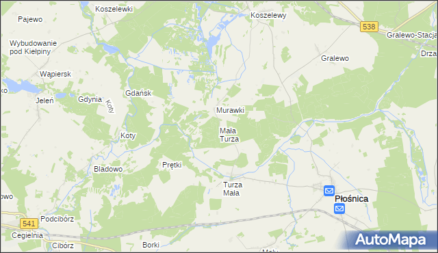 mapa Mała Turza, Mała Turza na mapie Targeo