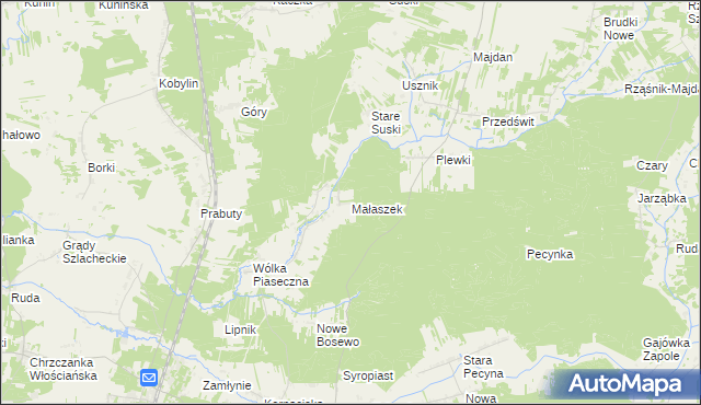 mapa Małaszek, Małaszek na mapie Targeo