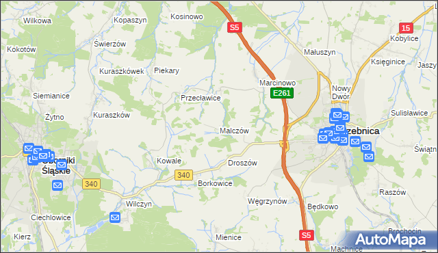 mapa Malczów, Malczów na mapie Targeo