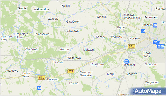 mapa Malczyn, Malczyn na mapie Targeo