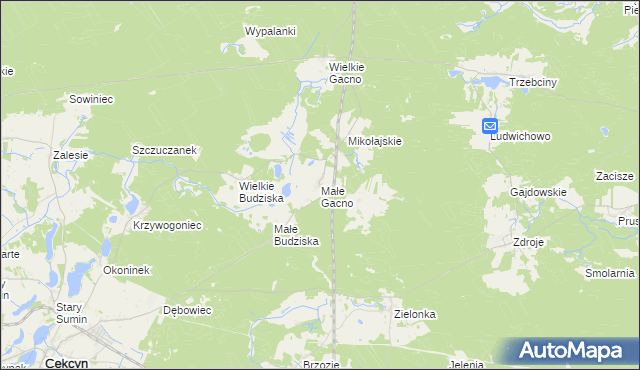 mapa Małe Gacno, Małe Gacno na mapie Targeo