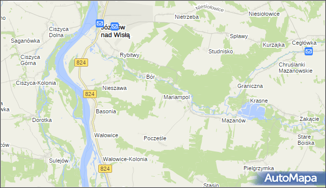 mapa Mariampol gmina Józefów nad Wisłą, Mariampol gmina Józefów nad Wisłą na mapie Targeo