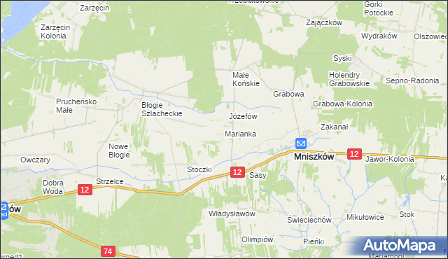 mapa Marianka gmina Mniszków, Marianka gmina Mniszków na mapie Targeo
