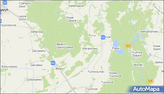 mapa Mariankowo gmina Siedlec, Mariankowo gmina Siedlec na mapie Targeo