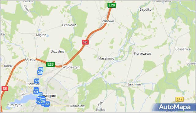 mapa Maszkowo gmina Nowogard, Maszkowo gmina Nowogard na mapie Targeo