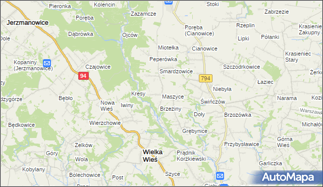 mapa Maszyce, Maszyce na mapie Targeo