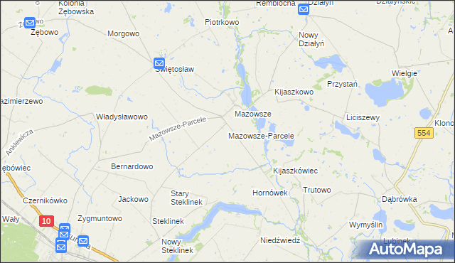 mapa Mazowsze-Parcele, Mazowsze-Parcele na mapie Targeo