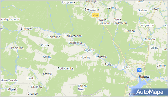 mapa Mędrów, Mędrów na mapie Targeo