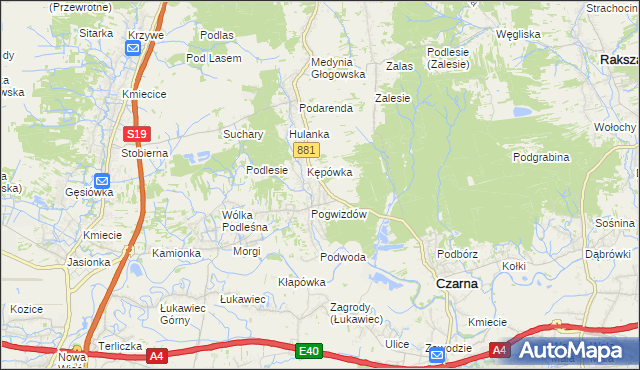 mapa Medynia Łańcucka, Medynia Łańcucka na mapie Targeo