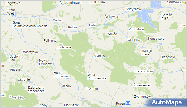 mapa Mianów, Mianów na mapie Targeo