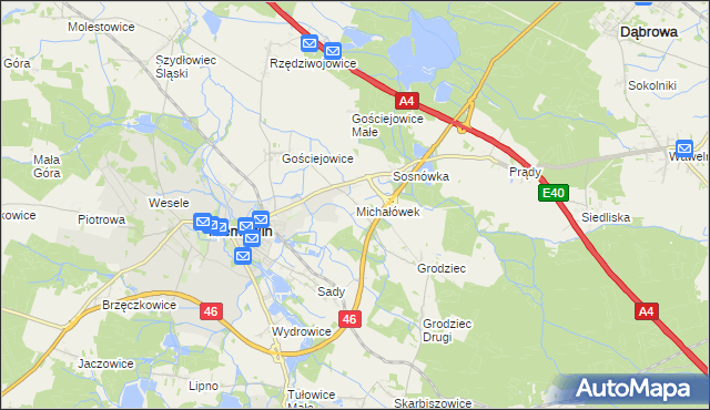 mapa Michałówek gmina Niemodlin, Michałówek gmina Niemodlin na mapie Targeo