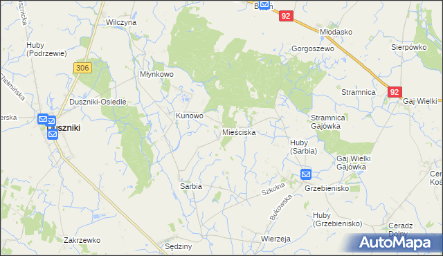 mapa Mieściska, Mieściska na mapie Targeo