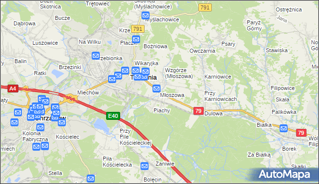 mapa Młoszowa, Młoszowa na mapie Targeo