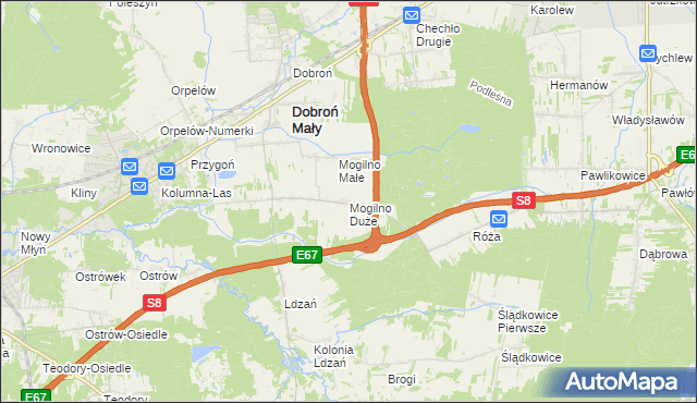 mapa Mogilno Duże, Mogilno Duże na mapie Targeo