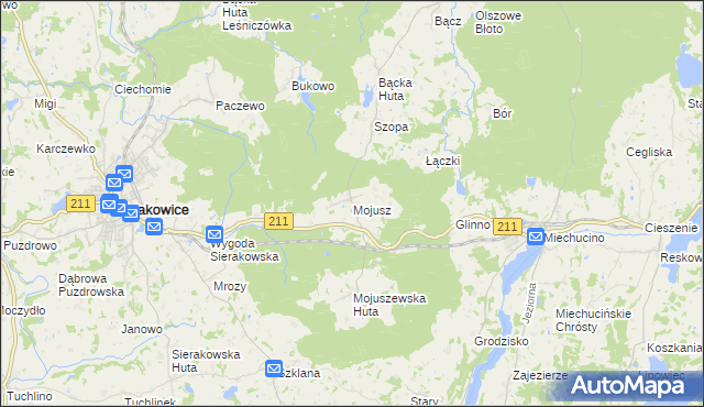 mapa Mojusz, Mojusz na mapie Targeo