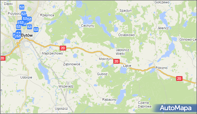 mapa Mokrzyn, Mokrzyn na mapie Targeo