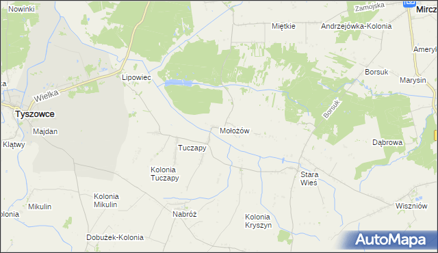 mapa Mołożów, Mołożów na mapie Targeo