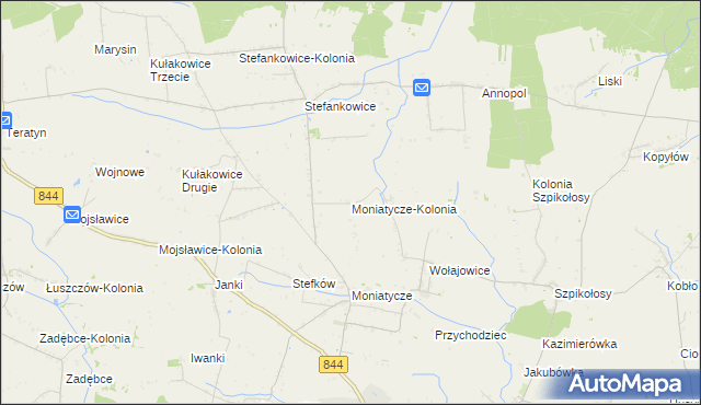mapa Moniatycze-Kolonia, Moniatycze-Kolonia na mapie Targeo