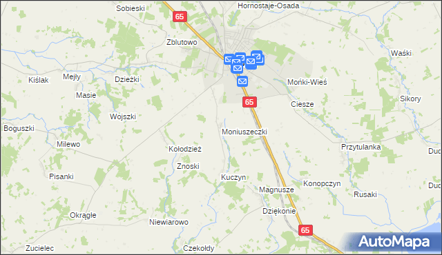 mapa Moniuszeczki, Moniuszeczki na mapie Targeo