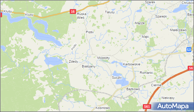 mapa Mostołty, Mostołty na mapie Targeo