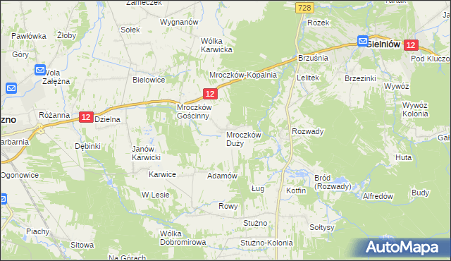 mapa Mroczków Duży, Mroczków Duży na mapie Targeo