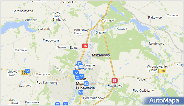 mapa Mszanowo, Mszanowo na mapie Targeo