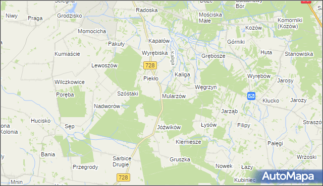 mapa Mularzów, Mularzów na mapie Targeo