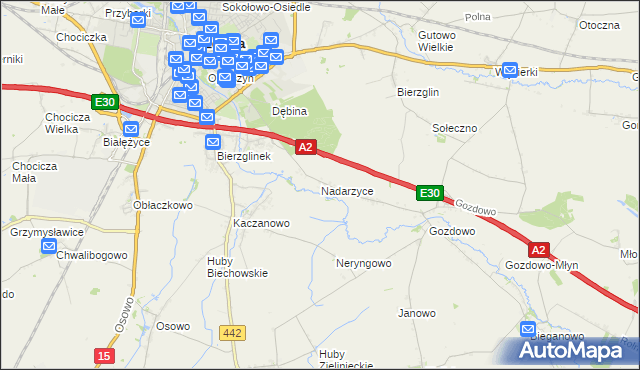 mapa Nadarzyce gmina Września, Nadarzyce gmina Września na mapie Targeo