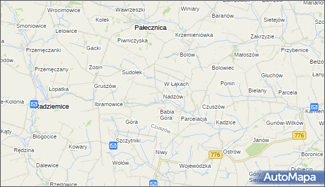 mapa Nadzów, Nadzów na mapie Targeo