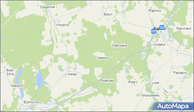 mapa Niebórz, Niebórz na mapie Targeo