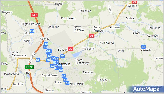 mapa Niecieplin, Niecieplin na mapie Targeo