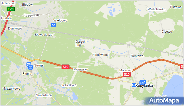 mapa Niedźwiedź gmina Kobylanka, Niedźwiedź gmina Kobylanka na mapie Targeo