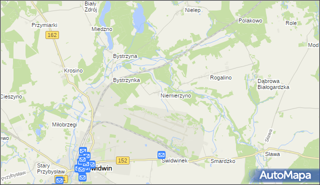 mapa Niemierzyno gmina Świdwin, Niemierzyno gmina Świdwin na mapie Targeo