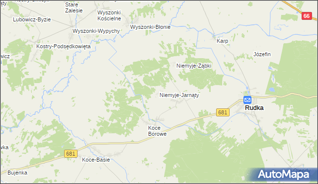 mapa Niemyje-Jarnąty, Niemyje-Jarnąty na mapie Targeo