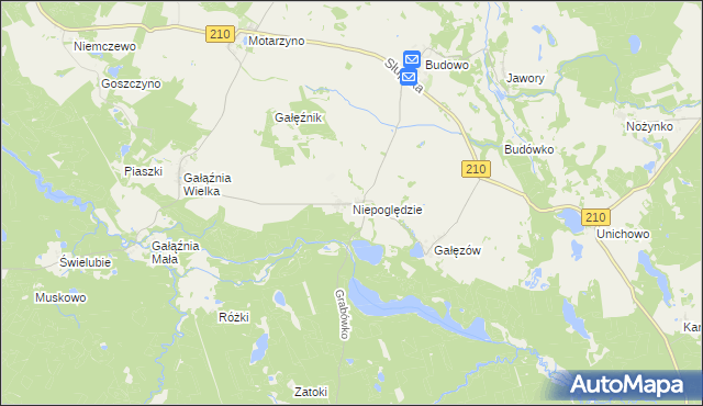 mapa Niepoględzie, Niepoględzie na mapie Targeo