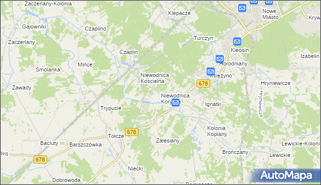 mapa Niewodnica Korycka, Niewodnica Korycka na mapie Targeo