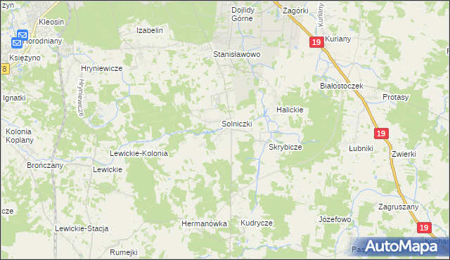 mapa Niewodnica Nargilewska, Niewodnica Nargilewska na mapie Targeo