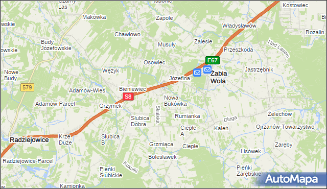 mapa Nowa Bukówka, Nowa Bukówka na mapie Targeo