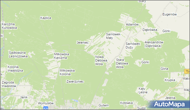 mapa Nowa Dębowa Wola, Nowa Dębowa Wola na mapie Targeo