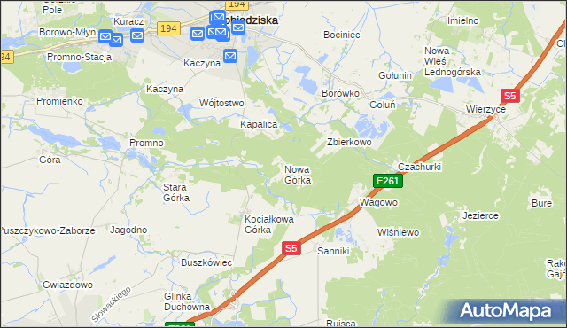 mapa Nowa Górka, Nowa Górka na mapie Targeo