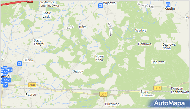 mapa Nowa Róża, Nowa Róża na mapie Targeo