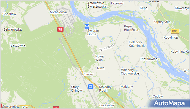 mapa Nowa Wieś gmina Kozienice, Nowa Wieś gmina Kozienice na mapie Targeo