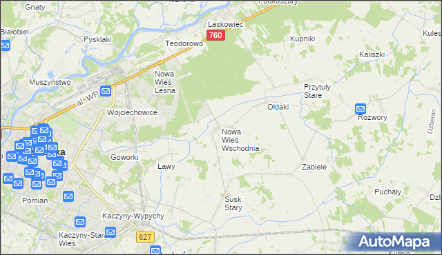 mapa Nowa Wieś Wschodnia, Nowa Wieś Wschodnia na mapie Targeo