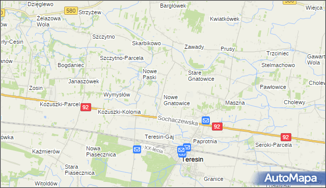 mapa Nowe Gnatowice, Nowe Gnatowice na mapie Targeo